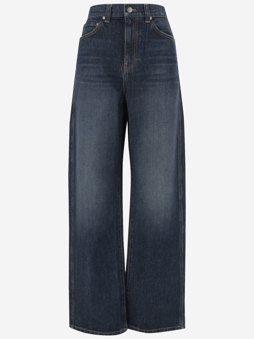 Khaite Blue Bonnie Jeans In Blue