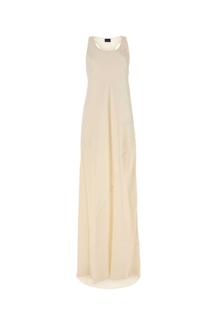 Balenciaga White Logo-print Racerback Gown In White