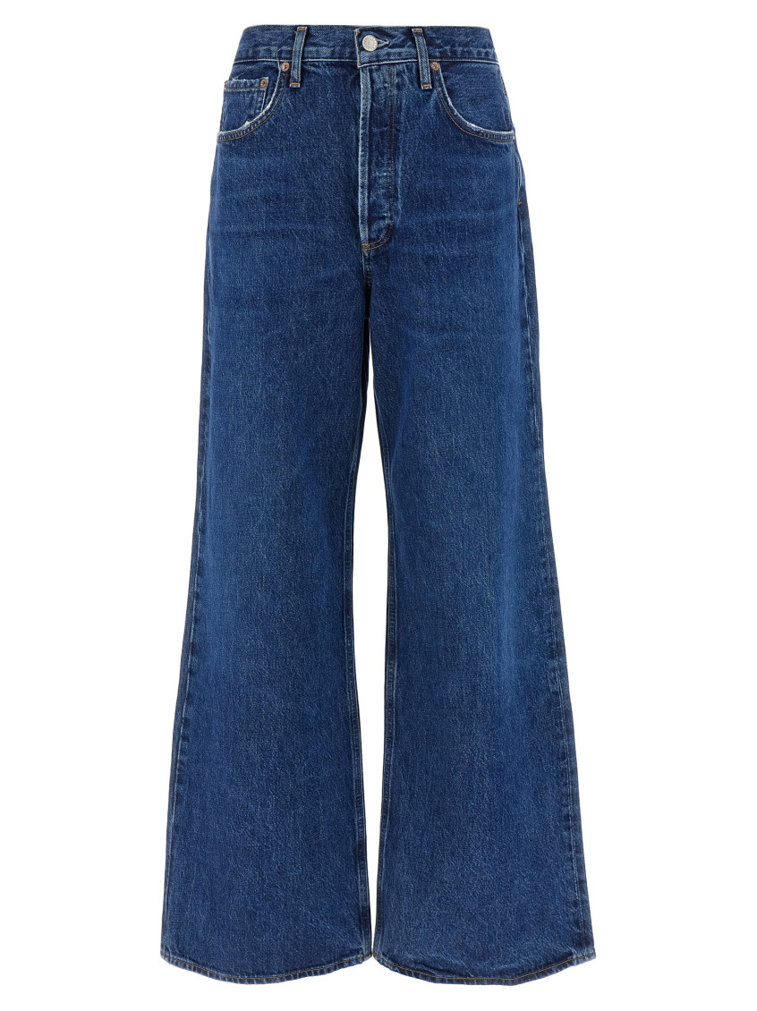 Agolde Low Curve High-rise Wide-leg Jeans In Blue