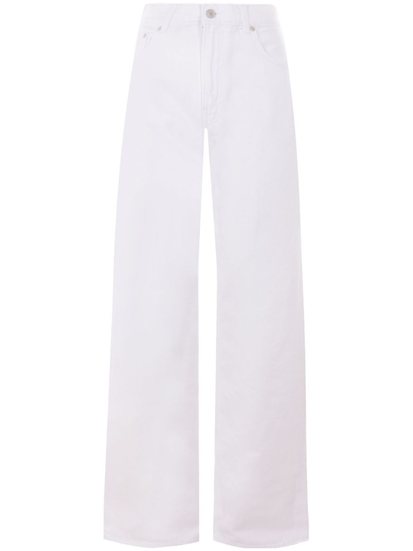 Haikure Korea High Waist Straight Leg Jeans In White