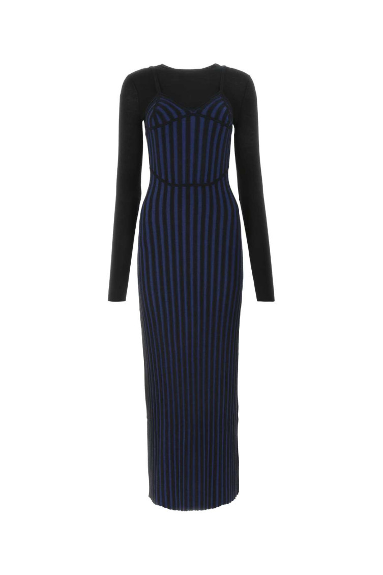 Dion Lee Two-tone Corset Dress In Blue