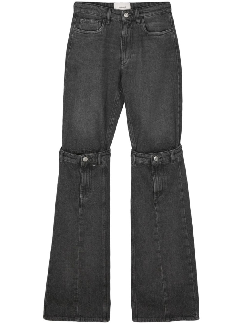 Coperni Mid-rise Wide-leg Jeans In Black