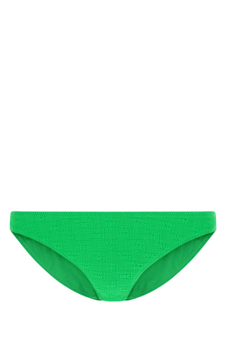 Alexander Wang Logo Detail Knit Bikini Bottom In Green