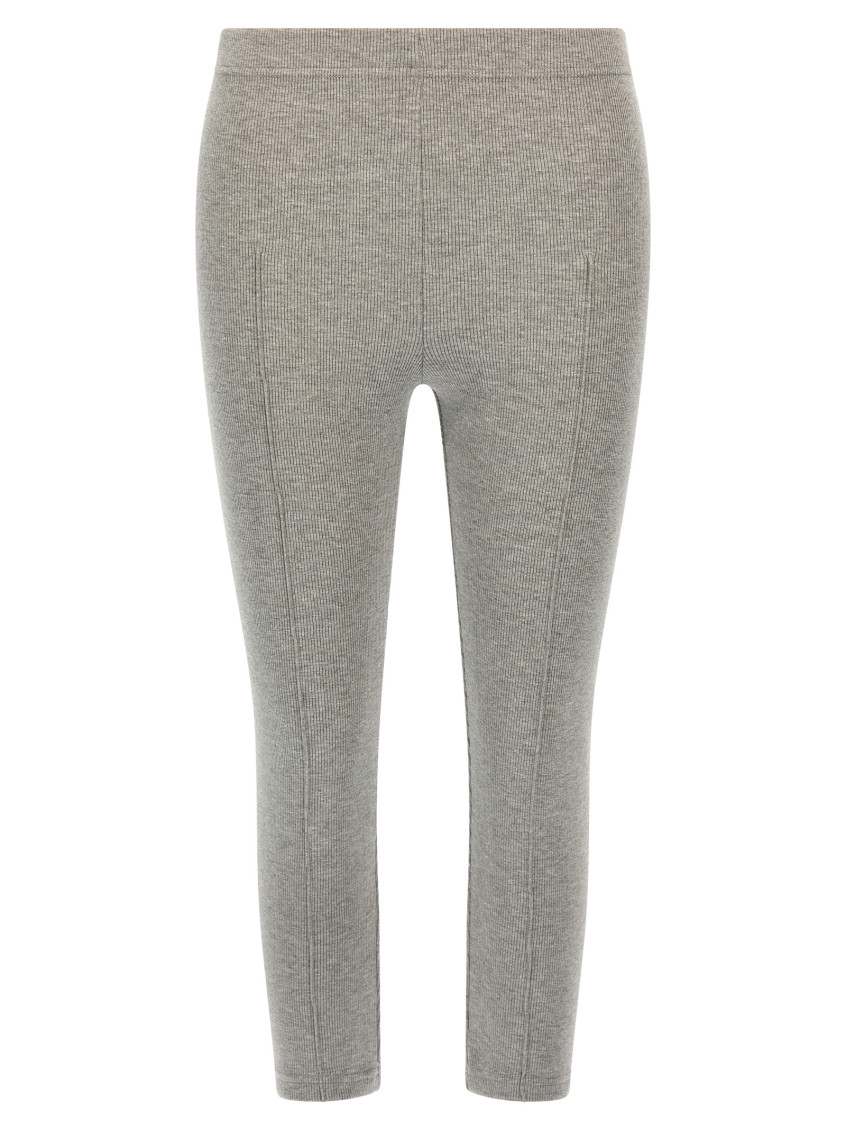 Sleeper Ribbed Texture Stretch Fit Leggings In Grey