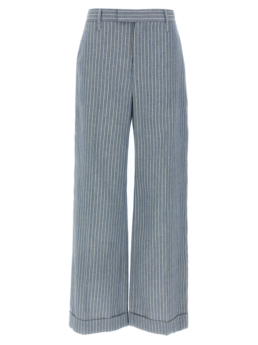 Brunello Cucinelli Women Pinstripe Pants In Multicolor