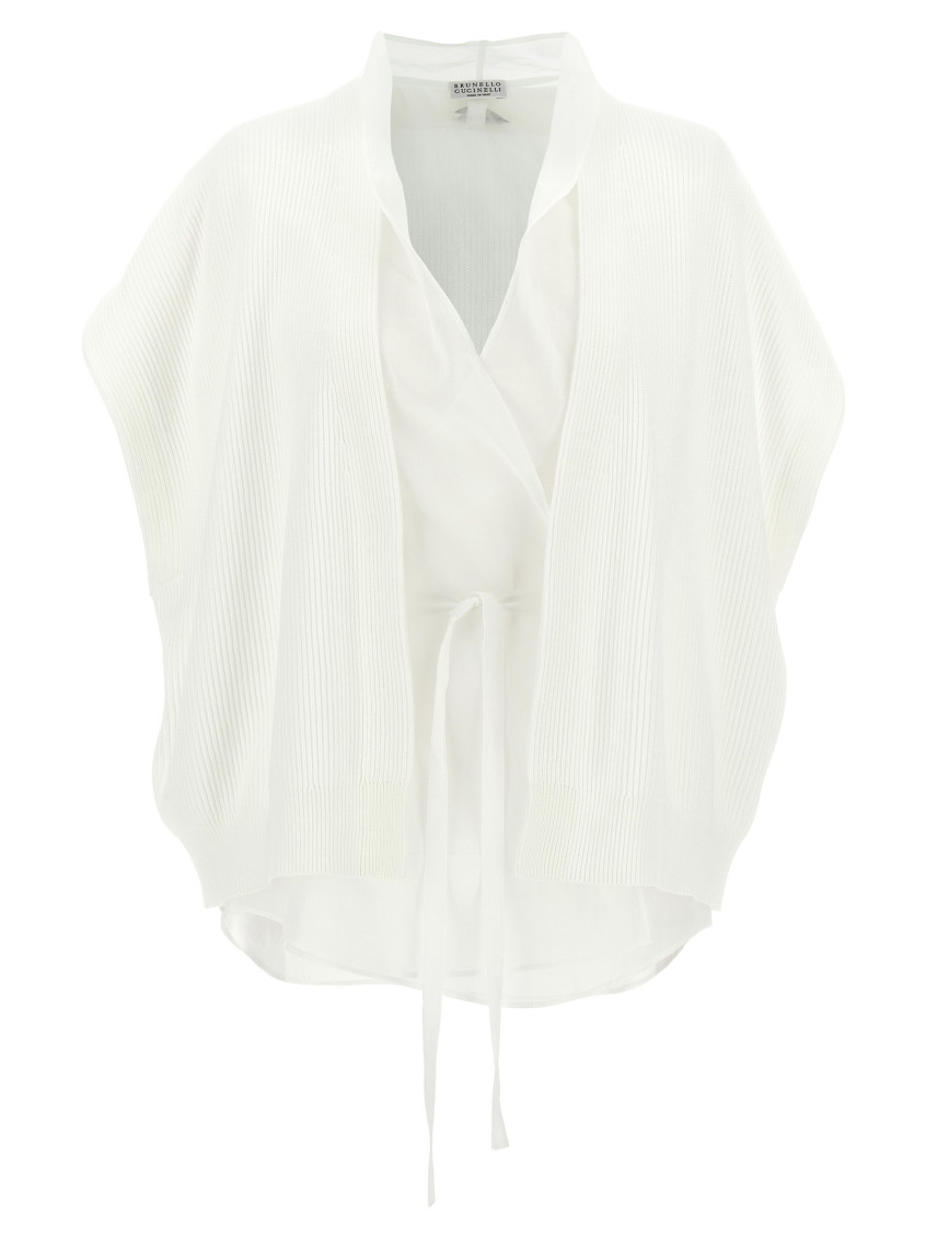 Brunello Cucinelli Layered Cardigan Sweaters And Cardigans White In White