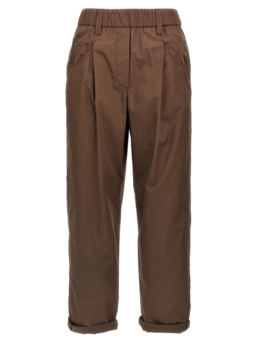 Brunello Cucinelli Brown Monile Pants In Brown
