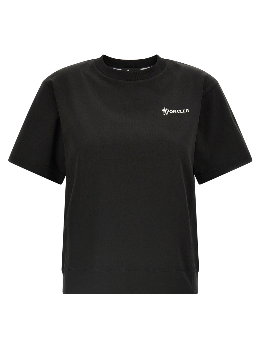 Moncler Grenoble Embossed Logo Cotton Jersey T-shirt In Black