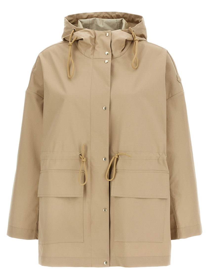 Shop Moncler Beige Gaillon Parka