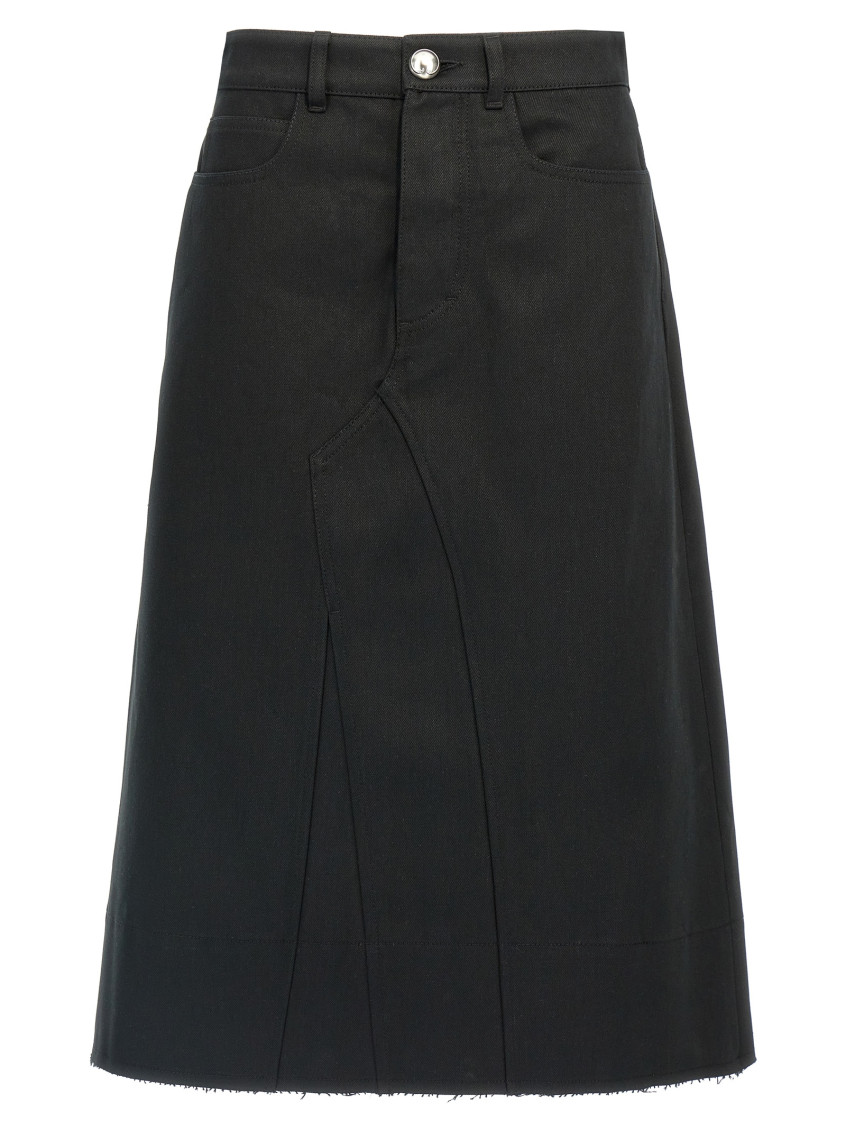 Shop Jil Sander Black Midi Skirt