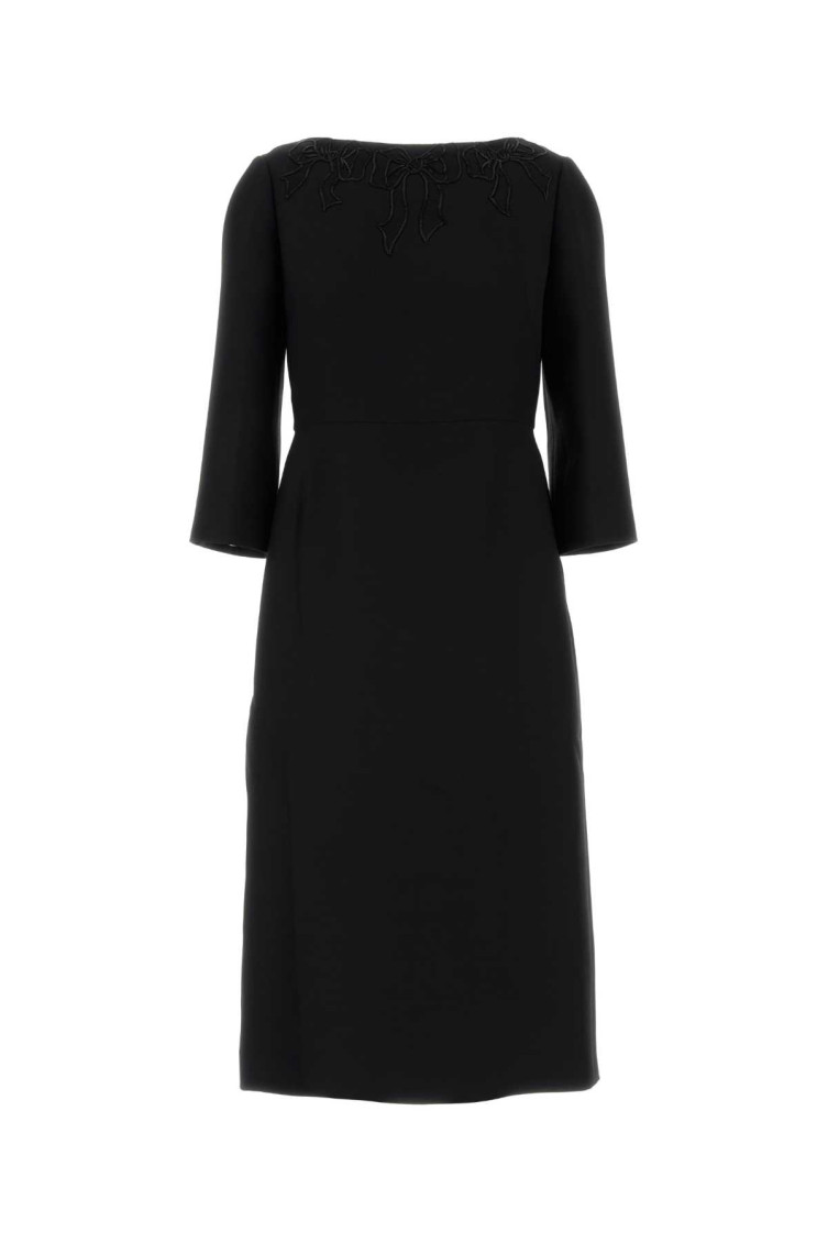 sachin and babi light blue dress Red Valentino // Black Silk Ruffle Panelled A-Line Dress – VSP Consignment main image 1