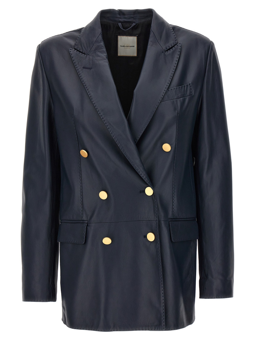 Tagliatore 'josie' Blazer Gold-tone Buttons In Dark Blue