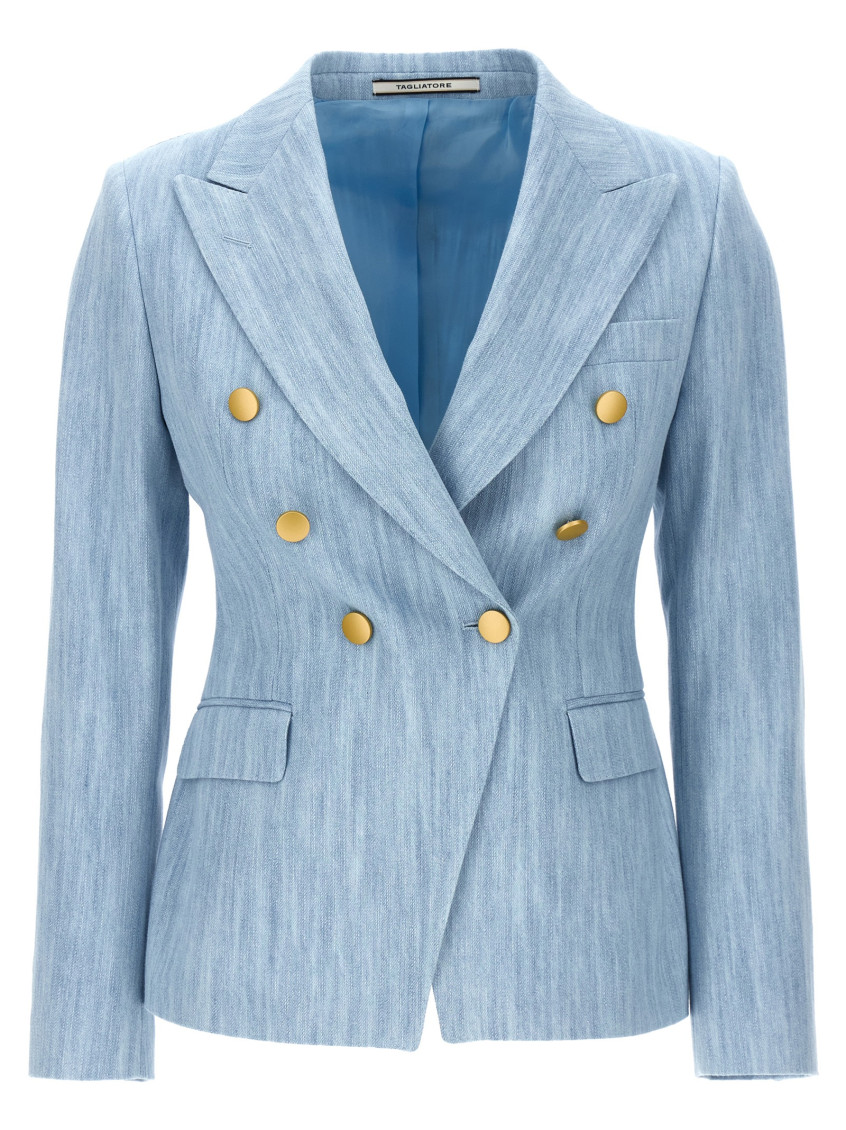 Shop Tagliatore Light Blue Alicya Blazer