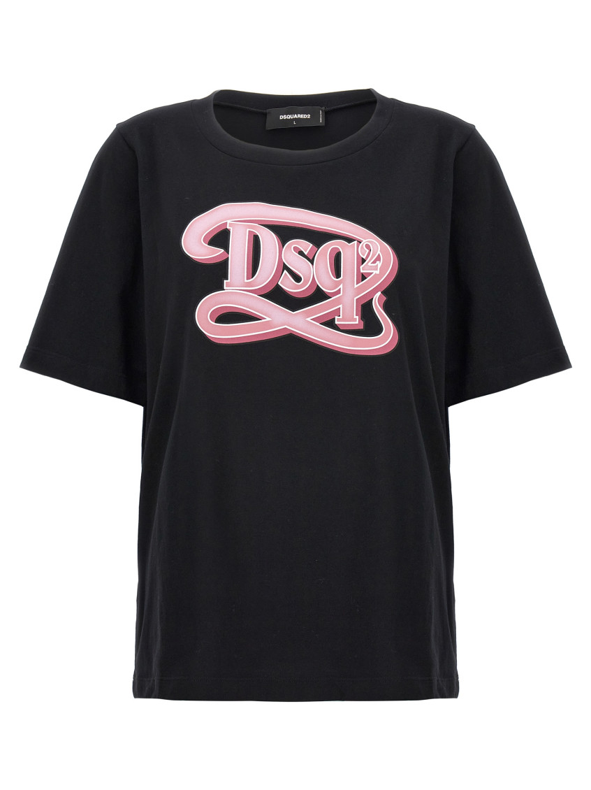 Shop Dsquared2 Black Logo Print T-shirt