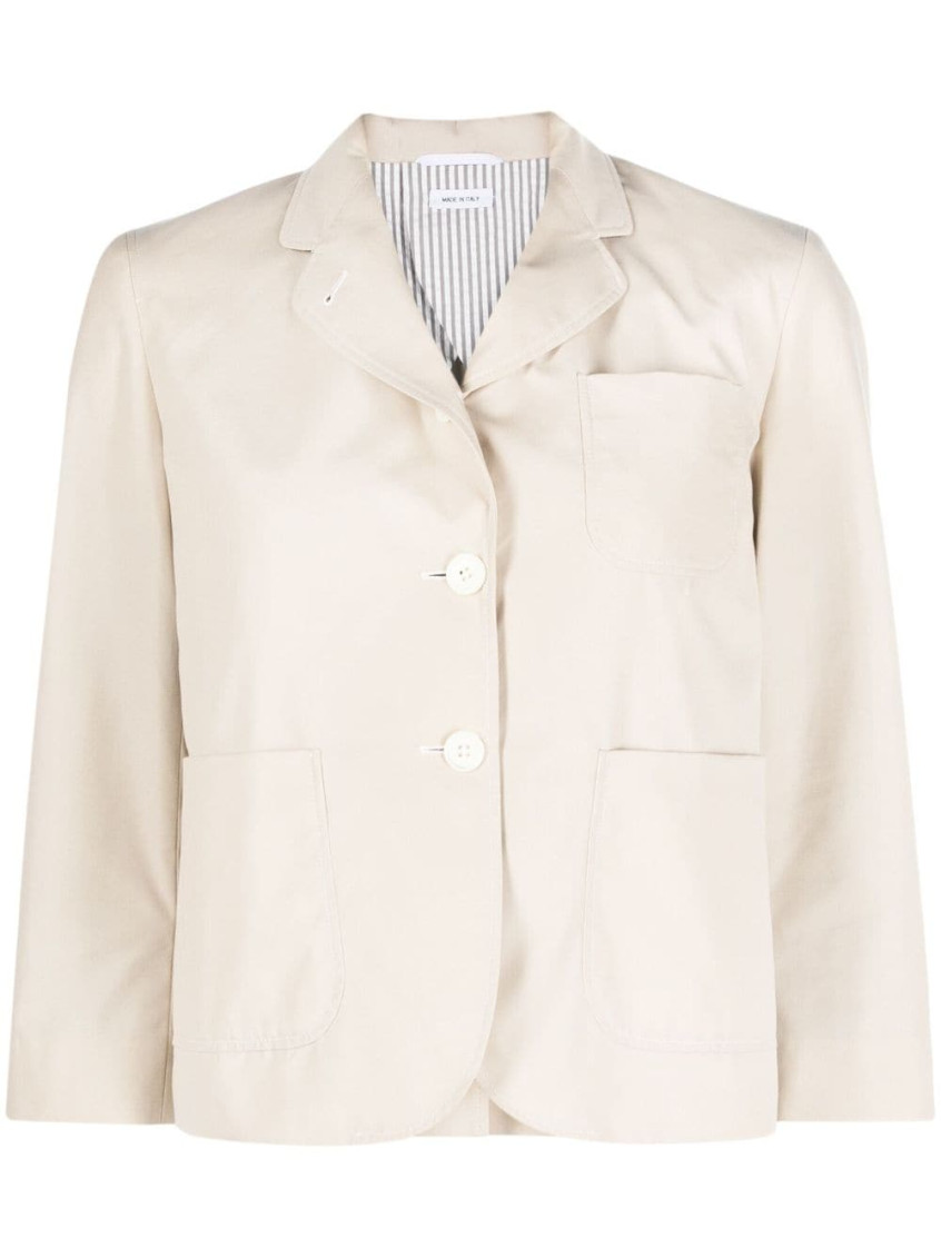 Thom Browne Cropped Sport Coat In Beige