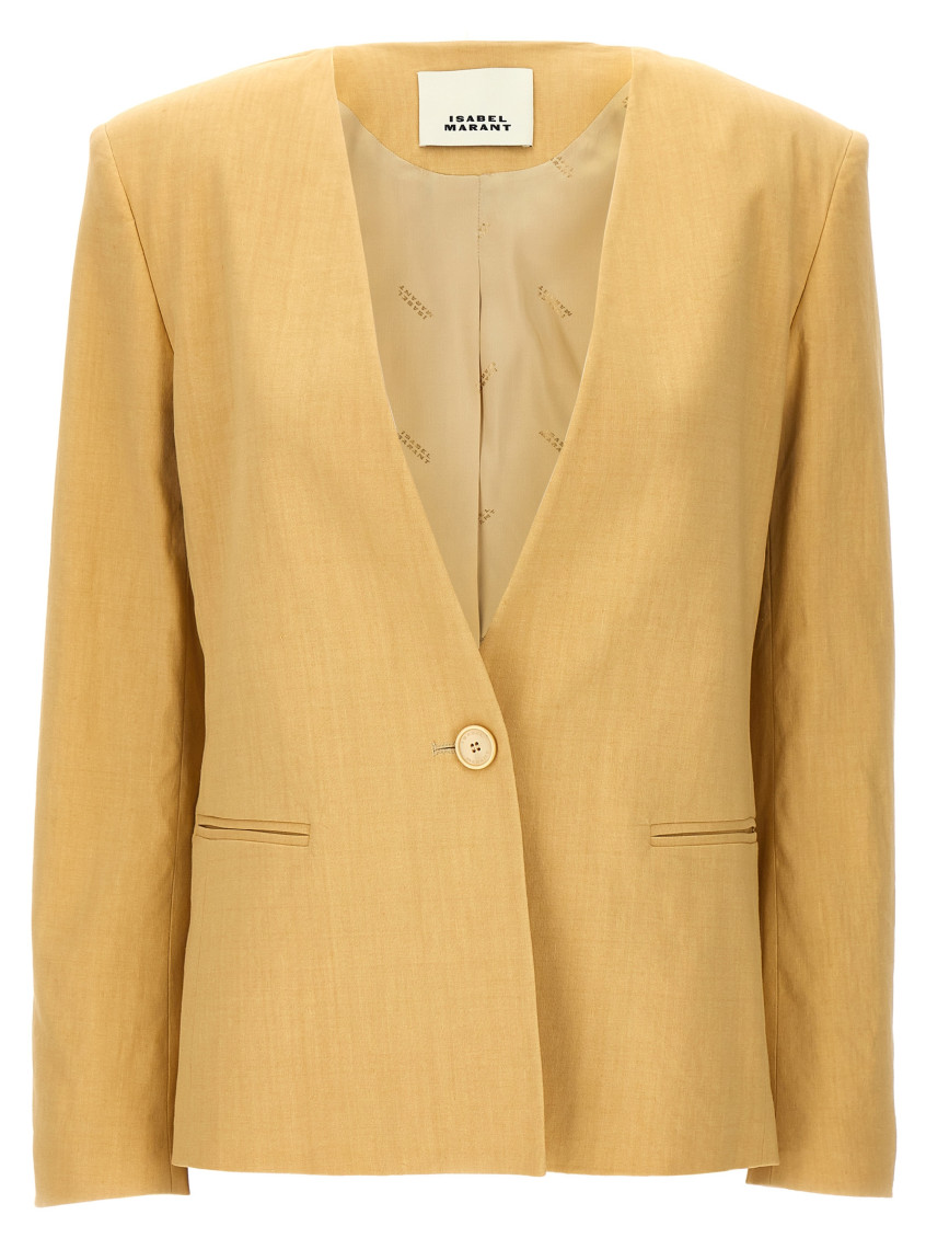 Isabel Marant 'manzil' Blazer Featuring Notched Lapel In Beige