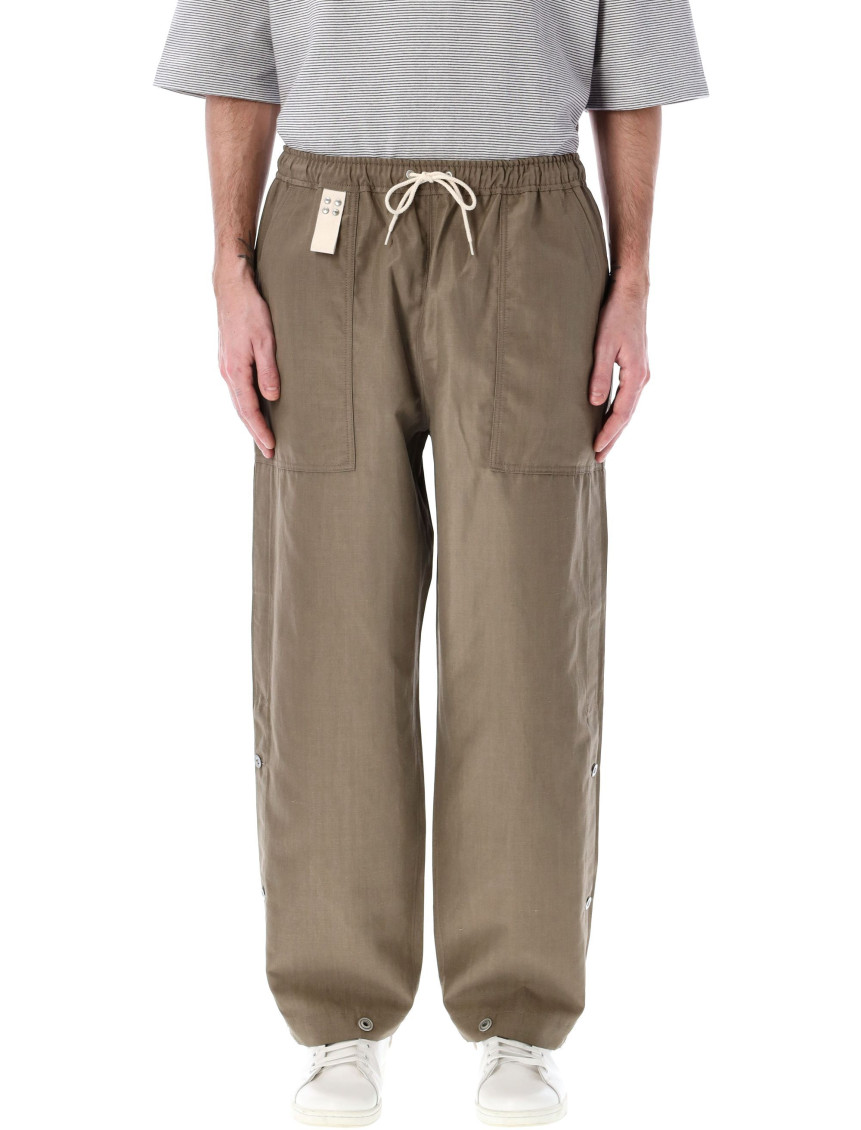 Comme Des Garçons Relaxed-fit Buttoned Pants With Side Detailing In Natural