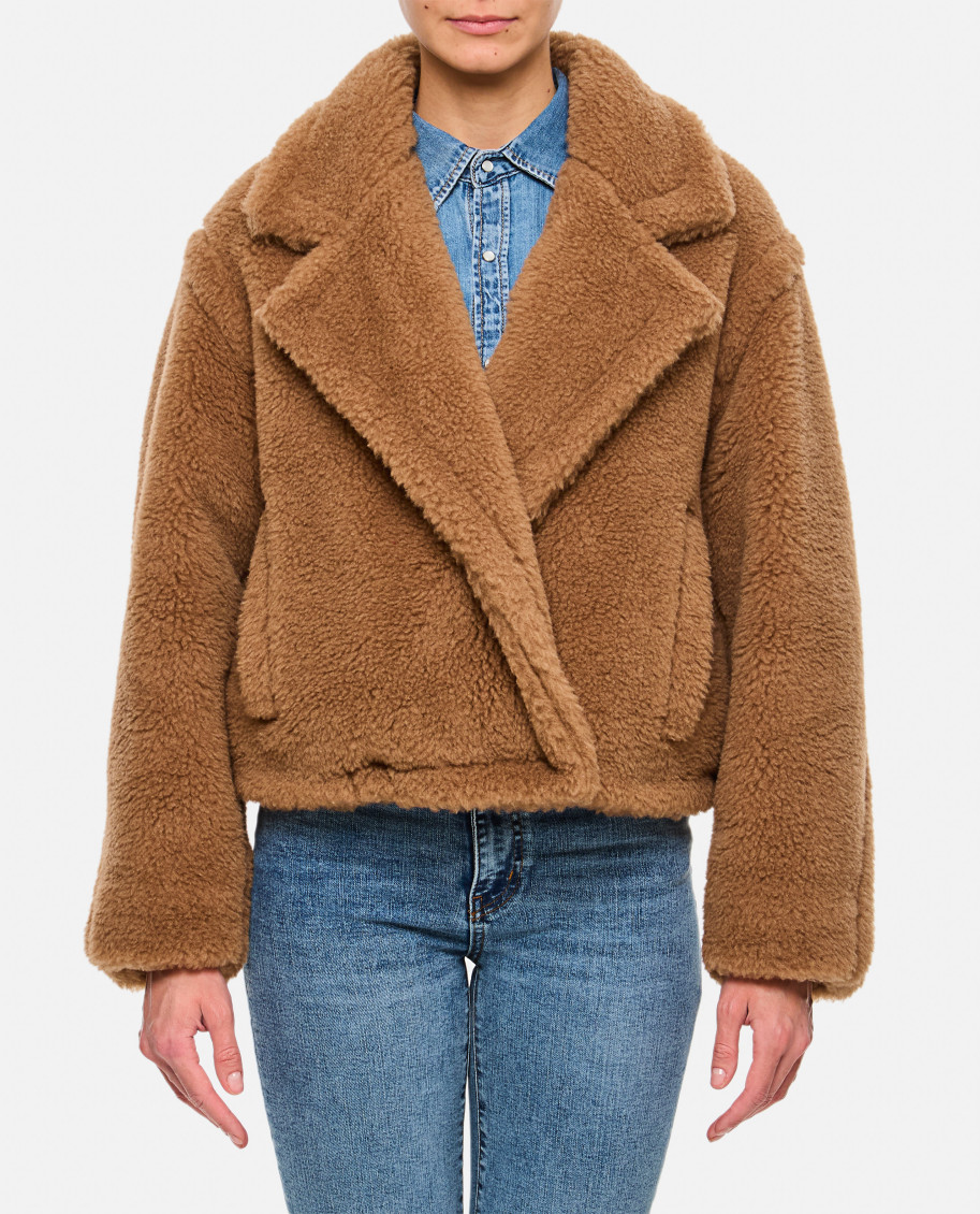 Max Mara Gardone Camel Hair And Silk Teddy Coat In Beige