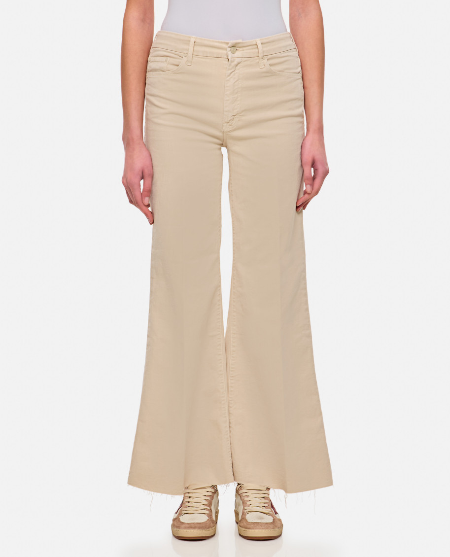 Mother Natural The Roller Fray Denim Jeans In Beige