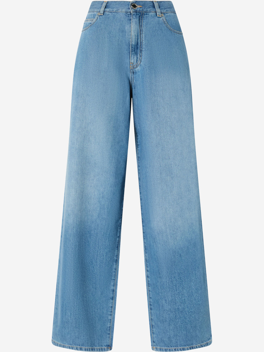 Pinko Jean Palazzo En Denim Moyen Clair In Light Blue