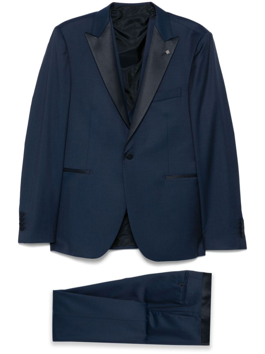 Shop Tagliatore Blue Logo Suit