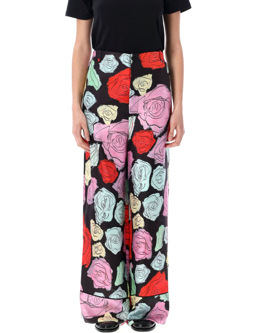 Marni Orion Print Palazzo Trousers In Black