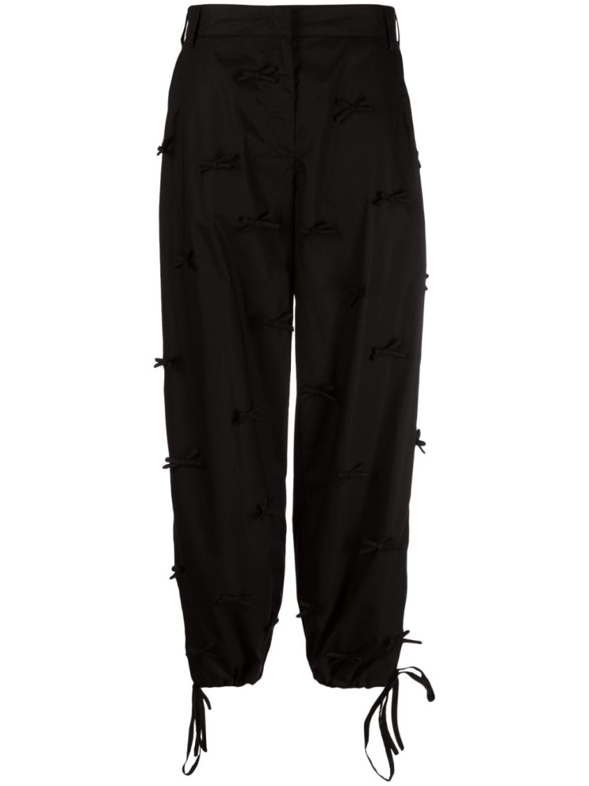 Msgm Wide-leg Trousers In Black