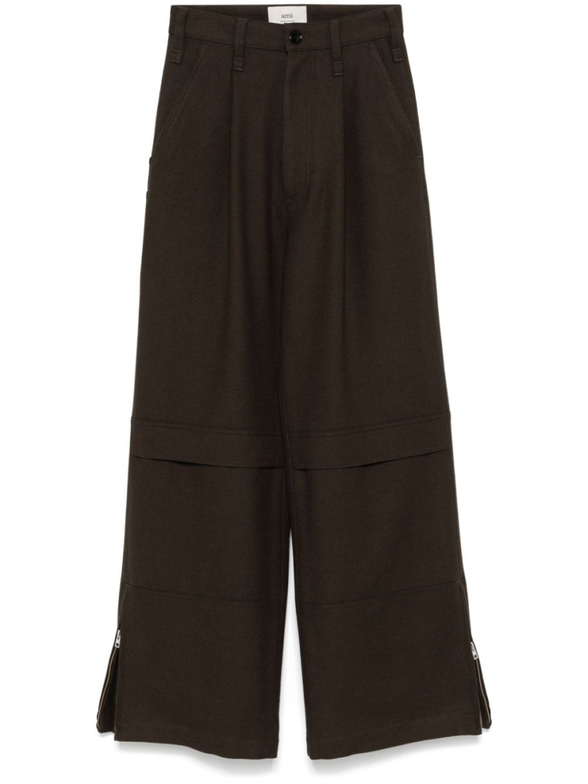 Ami Alexandre Mattiussi Brown Cargo Trousers In Black