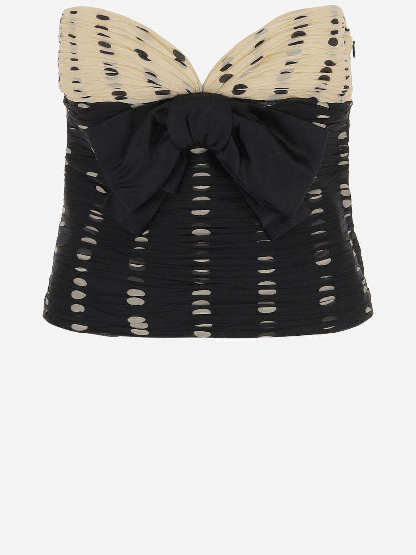 Shop Valentino Black Chiffon Top