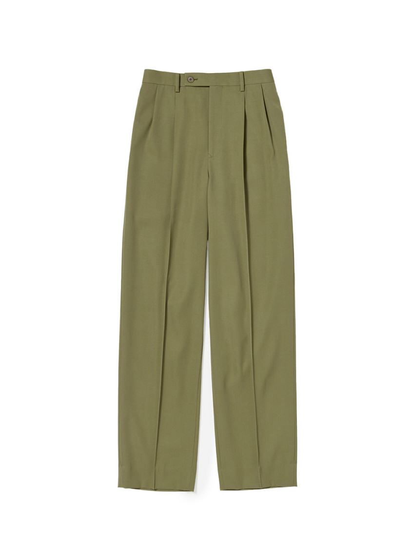 Auralee Khaki Wool Trousers In Khaki