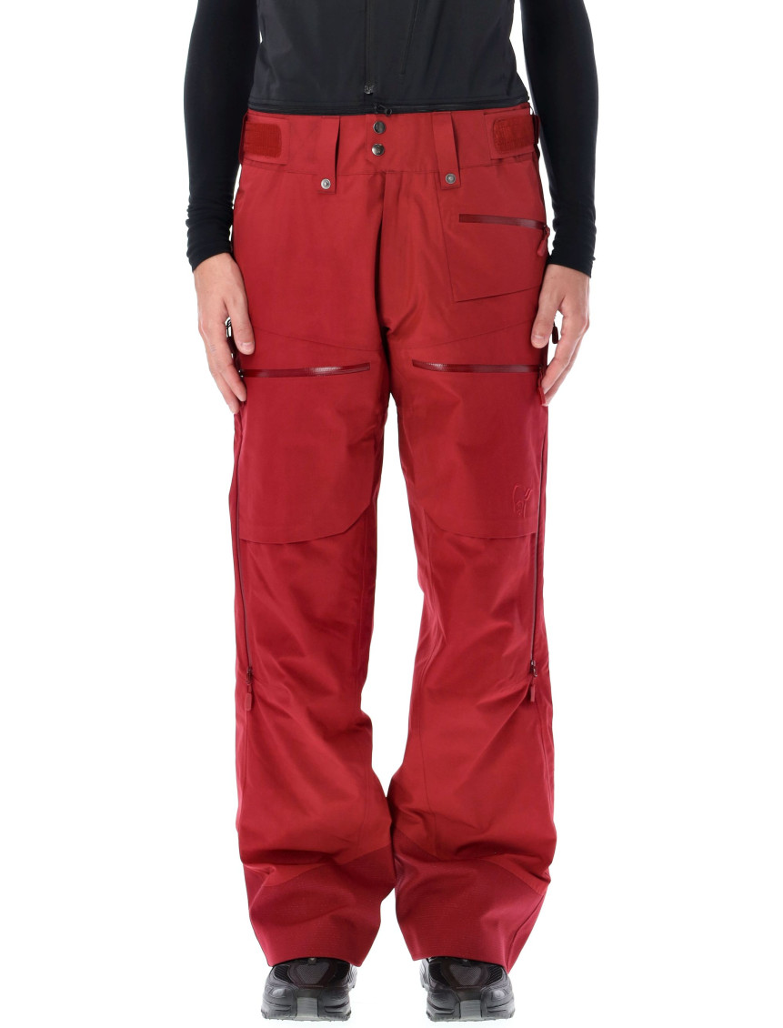 Norrona Dark Red Lofoten Ski Pant In Red