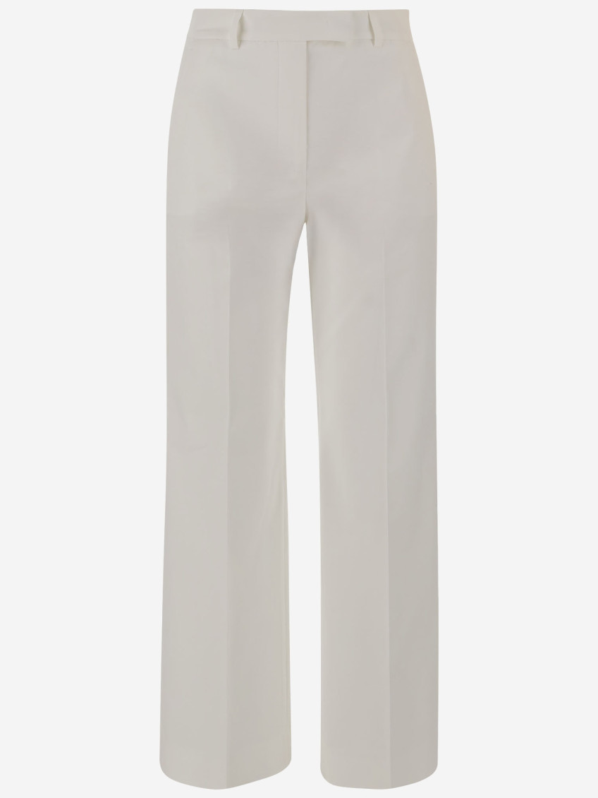 Shop Ql2 Beige Stretch Cotton Pants