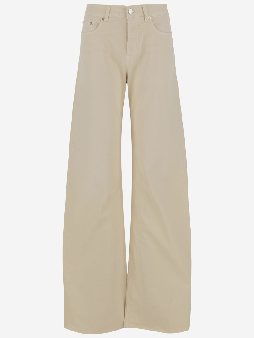Armarium White Cotton Denim Jeans In Beige