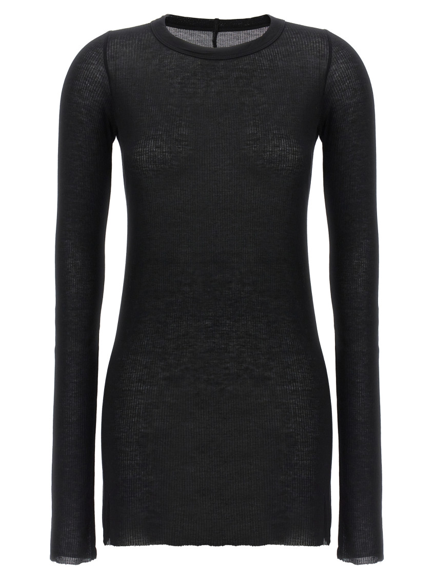 Rick Owens Black Rib Ls T T-shirt