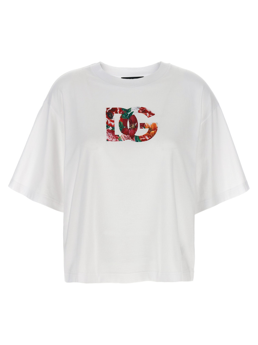 Dolce & Gabbana Short Sleeve Floral Logo T-shirt