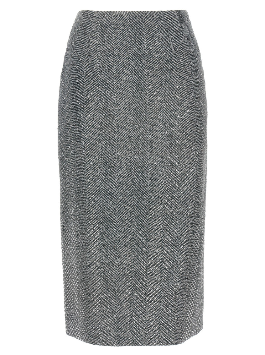 Ermanno Scervino Rhinestone-embellishment Pencil Skirt In Gray