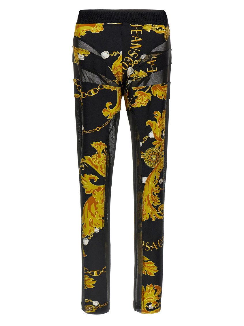 Versace Jeans Couture Black Barocco Leggings