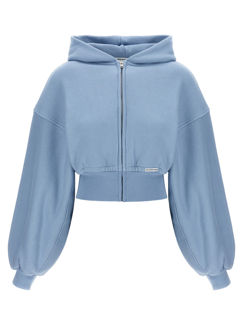 Alexander Wang Light Blue Cropped Hoodie
