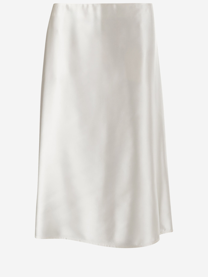 Jil Sander White Flared Midi Skirt