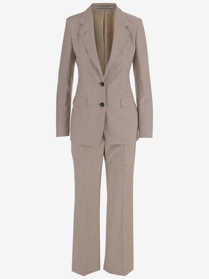 Tagliatore Beige Wool And Silk Suit
