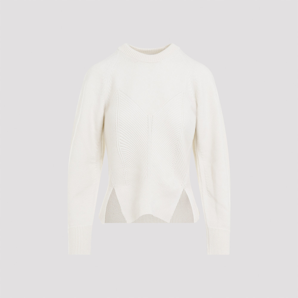 Alexander Mcqueen Chevron Corset Pullover Clothing In White