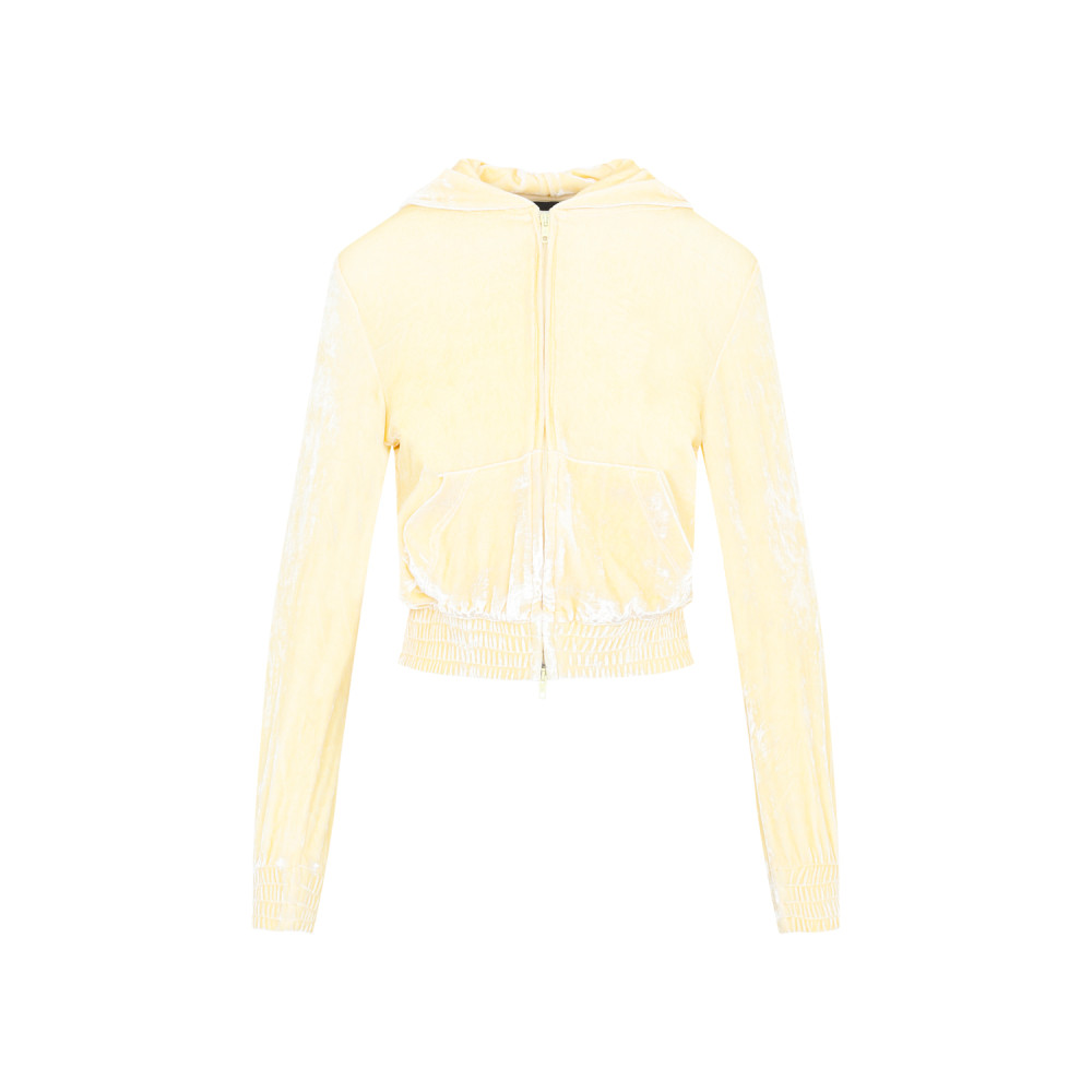 Balenciaga Fitted Zip-up Hoodie In Light Yellow