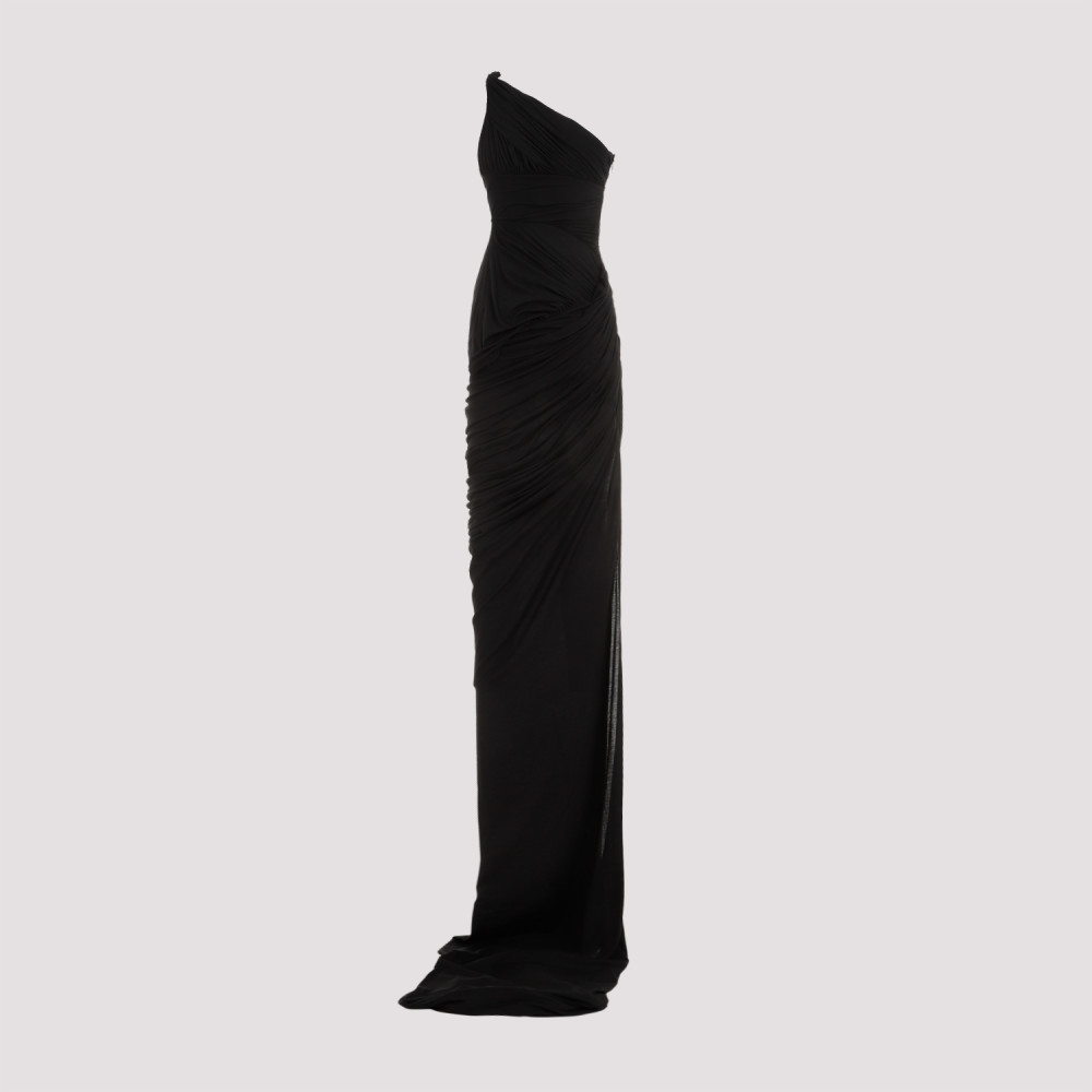Rick Owens Black Lido Draped Gown for Women Online USA at