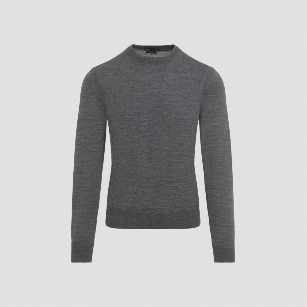 Shop Tom Ford Dark Grey Roundneck Sweater