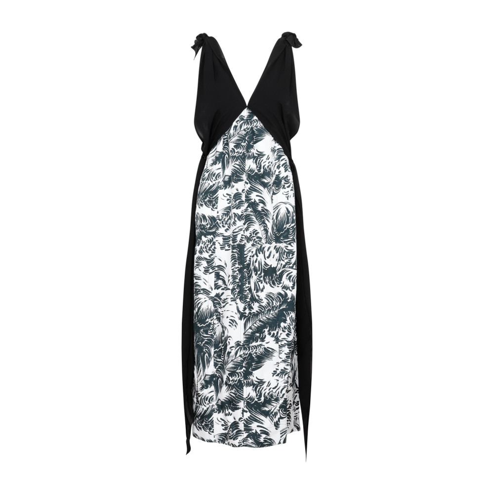 Bottega Veneta Printed Sleeveless Maxi Dress In Black