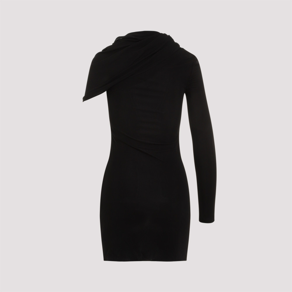 【Saint Laurent】Viscose Mini Dress BLACK Saint Laurent Viscose Mini Dress In Black | ModeSens