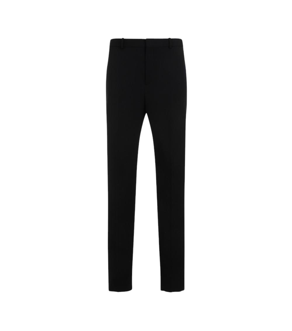 Saint Laurent Pressed-crease Straight-leg Trousers In Black