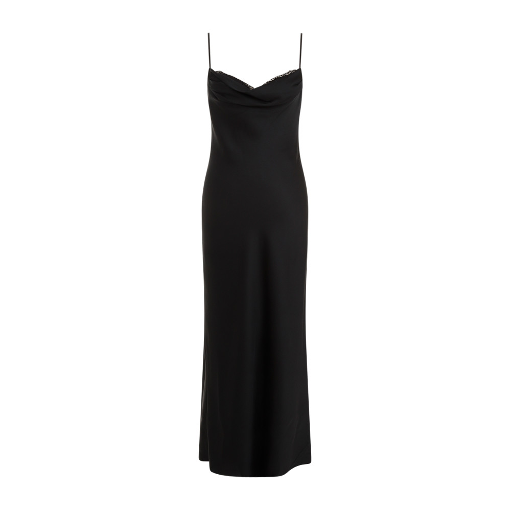 Alexander Mcqueen Silk Evening Dress Women In Black