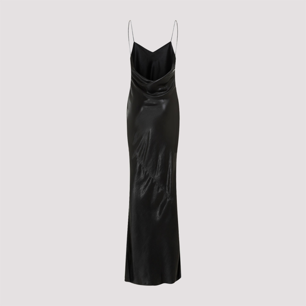 ワンピース SAINT LAURENT ACETATE LONG DRESS Saint Laurent Black Acetate Long Dress for Women Online USA