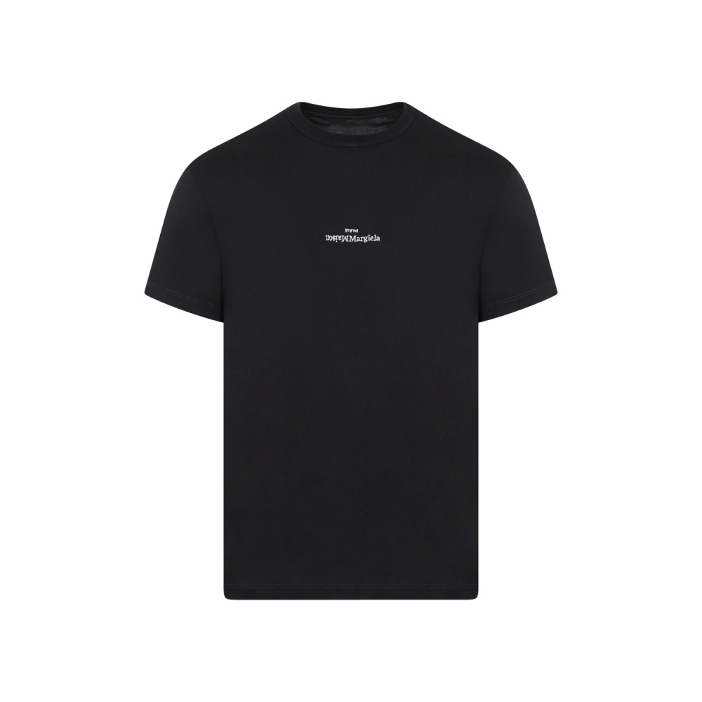Maison Margiela Distorted Logo T-shirt In Black